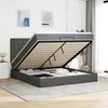Image de VidaXL Cadre de lit ottoman avec matelas gris foncÃ© 180x200 cm tissu