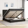 Image de VidaXL Cadre de lit ottoman avec matelas noir 180x200cm velours