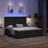 Image de VidaXL Cadre de lit ottoman avec matelas noir 200x200cm tissu
