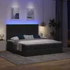 Image de VidaXL Cadre de lit ottoman avec matelas noir 200x200cm tissu