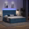 Image de VidaXL Cadre de lit ottoman avec matelas bleu foncÃ© 160x200 cm velours