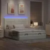 Image de vidaXL Cadre de lit ottoman avec matelas gris clair 200x200 cm velours