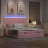 Image de vidaXL Cadre de lit ottoman avec matelas rose 180x200 cm velours