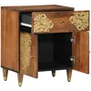 Image de Vidaxl Cabinet De Chevet Miel Bois Massif 50 X 33 X 60 Cm Rangement