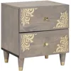 Image de vidaXL Cabinet de chevet Gris 40 x 33 x 46 cm bois de manguier massif