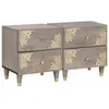 Image de vidaXL Cabinet de chevet avec tiroir 2 pcs Gris 40 x 33 x 46 cm