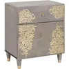 Image de vidaXL Cabinet de chevet Gris 50 x 33 x 60 cm bois de manguier massif