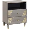 Image de vidaXL Cabinet de chevet Gris 50 x 33 x 62 cm bois de manguier massif