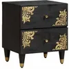Image de vidaXL Cabinet de chevet Noir 40 x 33 x 46 cm Bois de mangue massif