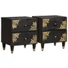 Image de vidaXL Cabinet de chevet avec tiroir 2 pcs Noir 40 x 33 x 46 cm