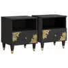 Image de vidaXL Cabinet de chevet avec tiroir 2 pcs Noir 40 x 33 x 46 cm