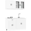 Image de vidaXL Ensemble d'armoires cuisine 4pcs Porto blanc bois d'ingÃ©nierie