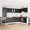 Image de Buffet de cuisine vidaXL Â« Lucca Â» avec deux Ã©viers en bois noir
