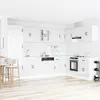 Image de Armoire de cuisine vidaXL """"Lucca"""" avec doubles Ã©viers laque blanche en bois d'ingÃ©nierie