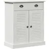 Image de vidaXL Cabinet de salle de bain avec stockage Blanc 68 x 34 x 80 cm