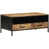 Image de Vidaxl Table Basse 90x50x40 Cm Bois Massif Brut De Manguier