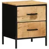 Image de Vidaxl Cabinet De Chevet 40x35x50 Cm Bois Massif Mangue Brut