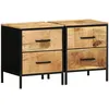 Image de Vidaxl Ensemble De Tables De Chevet 2 Pcs 40x35x50 Cm Bois Massif Brut De Manguier