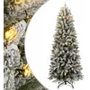 Image de vidaXL Sapin de NoÃ«l artificiel 300 LED et neige floquÃ©e 180 cm
