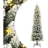 Image de vidaXL Sapin de NoÃ«l artificiel 300 LED et neige floquÃ©e 180 cm