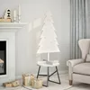 Image de vidaXL Arbre de NoÃ«l en bois pour dÃ©coration blanc 120 cm pin massif