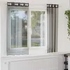 Image de Vidaxl Rideaux En Voile Avec ?illets 2 Pcs Noir 140x175 Cm