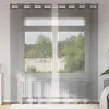 Image de Vidaxl Rideaux En Voile Avec ?illets 2 Pcs Gris FoncÃ© 140x225 Cm