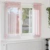 Image de Vidaxl Rideaux En Voile Avec ?illets 2 Pcs Rose Clair 140x140 Cm