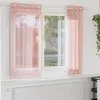 Image de Vidaxl Rideaux En Voile Avec ?illets 2 Pcs Rose 140x140 Cm
