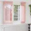 Image de Vidaxl Rideaux En Voile Avec ?illets 2 Pcs Rose 140x175 Cm