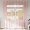 Image de Vidaxl Rideaux En Voile Avec ?illets 2 Pcs Rose 140x245 Cm