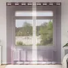 Image de Vidaxl Rideaux En Voile Avec ?illets 2 Pcs Violet 140x225 Cm