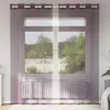 Image de Vidaxl Rideaux En Voile Avec ?illets 2 Pcs Violet 140x245 Cm