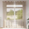 Image de Vidaxl Rideaux En Voile Avec ?illets 2 Pcs Marron Clair