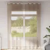 Image de Vidaxl Rideaux En Voile Avec ?illets 2 Pcs Marron Clair