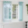 Image de Vidaxl Rideaux En Voile Avec ?illets 2 Pcs Turquoise