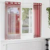 Image de Vidaxl Rideaux En Voile Avec ?illets 2 Pcs Rouge Bordeaux
