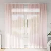 Image de Vidaxl Rideaux En Voile Avec Passe-Tringles 2 Pcs Rose Clair