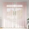Image de Vidaxl Rideaux En Voile Avec Passe-Tringles 2 Pcs Rose Clair