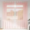 Image de Vidaxl Rideaux En Voile Avec Passe-Tringles 2 Pcs Rose