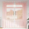 Image de Vidaxl Rideaux En Voile Avec Passe-Tringles 2 Pcs Rose
