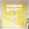 Image de Vidaxl Rideaux En Voile Avec Passe-Tringles 2 Pcs Jaune