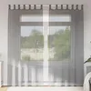 Image de Vidaxl Rideaux En Voile Avec Boucles 2 Pcs Gris FoncÃ© 140x225 Cm
