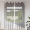 Image de Vidaxl Rideaux En Voile Avec Boucles 2 Pcs Gris FoncÃ© 140x260 Cm
