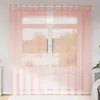 Image de Vidaxl Rideaux En Voile Avec Boucles 2 Pcs Rose 140x225 Cm