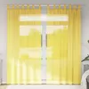 Image de Vidaxl Rideaux En Voile Avec Boucles 2 Pcs Jaune 140x245 Cm