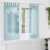 Image de Vidaxl Rideaux En Voile Avec Boucles 2 Pcs Turquoise 140x140 Cm