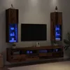 Image de Vidaxl Meubles Tv Avec LumiÃ¨res Led 2 Pcs Vieux Bois 30,5x30x102 Cm