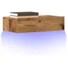 Image de vidaXL Meuble TV avec Ã©clairage LED vieux bois 60x35x15,5 cm