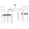 Image de Chaises VidaXL  Chaises à manger  2 pcs blanc bois massif avec coussins P31696253